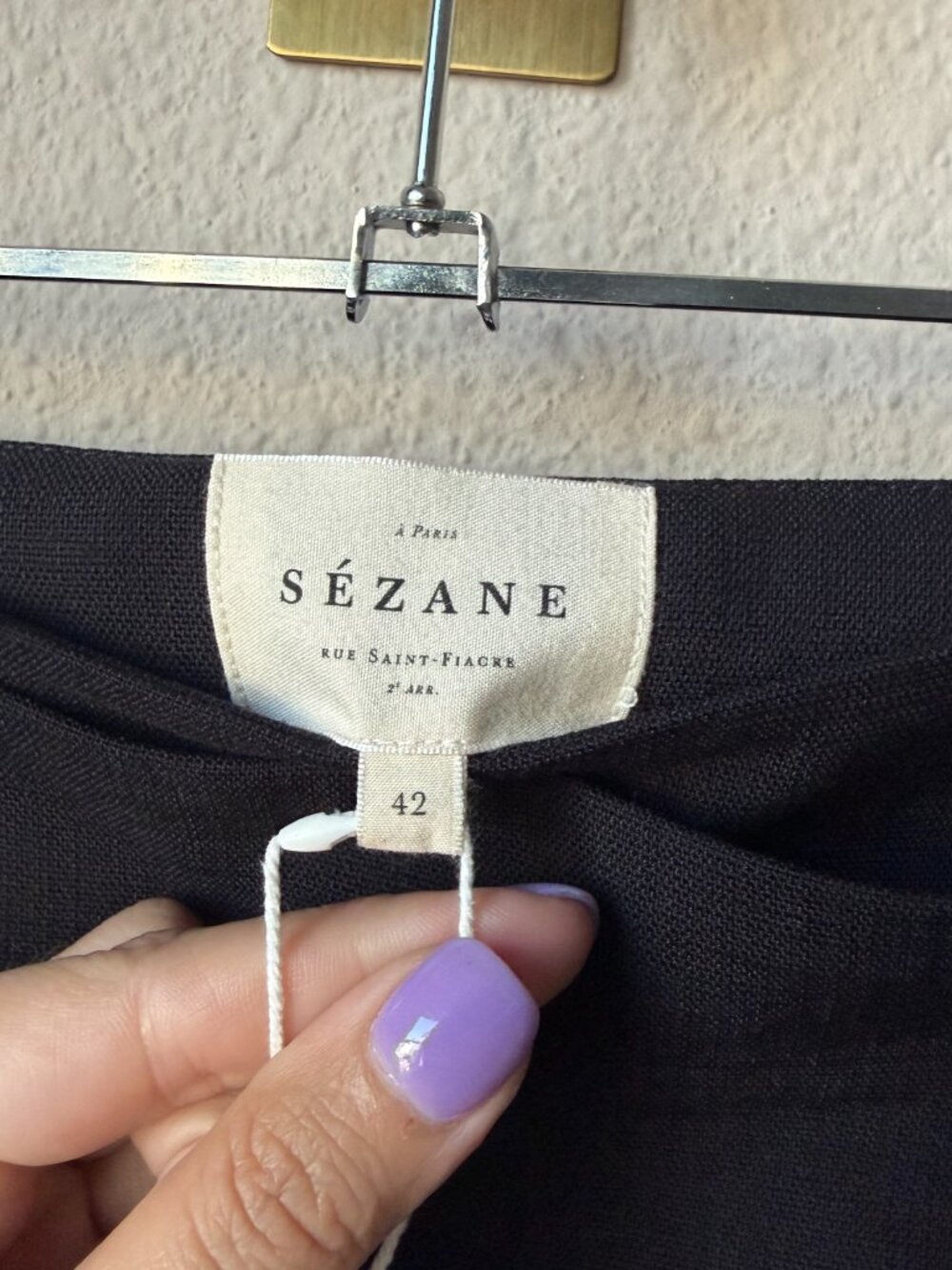 Sézane Laure Wool Mini Skirt in Black NWT Size US 10 - Picture 4 of 5